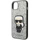 6. Etui Karl Lagerfeld Glitter Flakes Ikonik na iPhone 14 Plus - srebrne