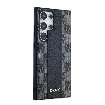 4. Etui DKNY Leather Checkered Mono Pattern MagSafe na Samsung Galaxy S24 Ultra - czarne