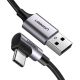 Ugreen kabel US284 USB-A (prosty) / USB-C (kątowy) 3A 1m (szary)