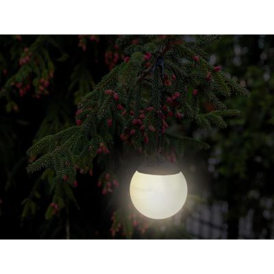 35. LAMPA SOLARNA PLASTIKOWA KULA WISZĄCA NA KLIPS 10X30CM