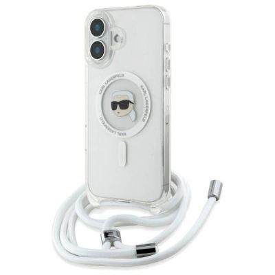Etui Karl Lagerfeld Crossbody IML Karl Head Magsafe na iPhone 16 - przezroczyste