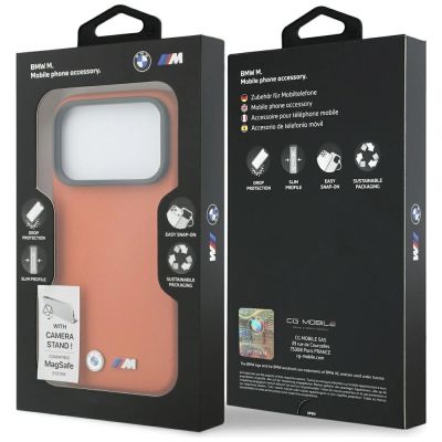 8. Etui BMW M Metal Logo MagSafe na iPhone 17 Pro Max - pomarańczowe