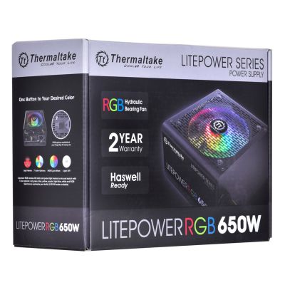 8. Zasilacz Thermaltake Litepower RGB PS-LTP-0650NHSANE-1 (650 W; Aktywne; 120 mm)