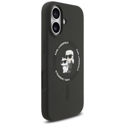 4. Etui Karl Lagerfeld Silicone Karl&Choupette Ring MagSafe na iPhone 17 - czarne