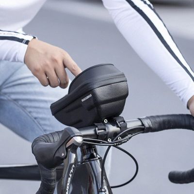 4. Rockbros torba na telefon na kierownicę, czarna