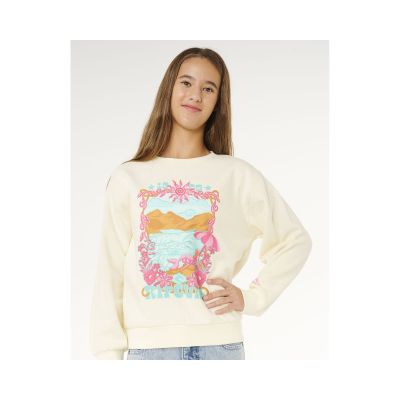 6. Bluza dziewczęca RIP CURL Sunshine Squad Crew-Girl biała