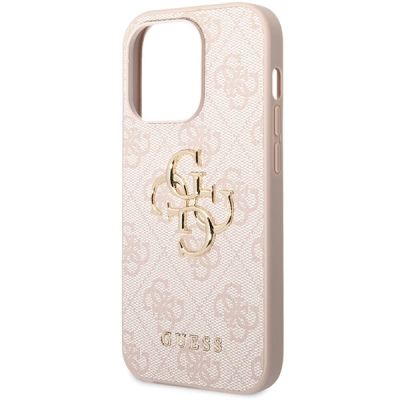 6. Etui Guess 4G Big Metal Logo do iPhone 15 Pro Max - różowe