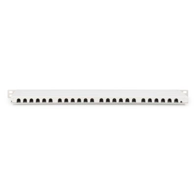 21. Panel krosowy high density 19'' 24x RJ45, LSA poziom, kat.6A, ekranowany, 0.5U, szary, prowadnica kabli