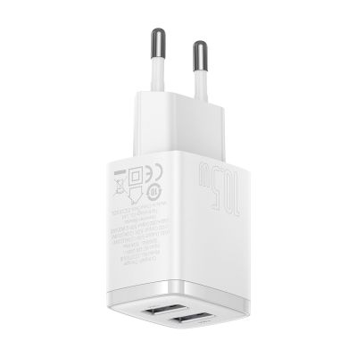 4. Baseus Compact ładowarka sieciowa 2x USB 10.5W biały (CCXJ010202)
