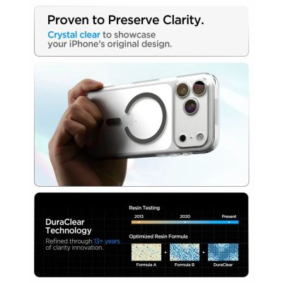 7. Etui Spigen Ultra Hybrid MagSafe na iPhone 18 Pro Max / 17 Pro Max - przezroczysto-grafitowe