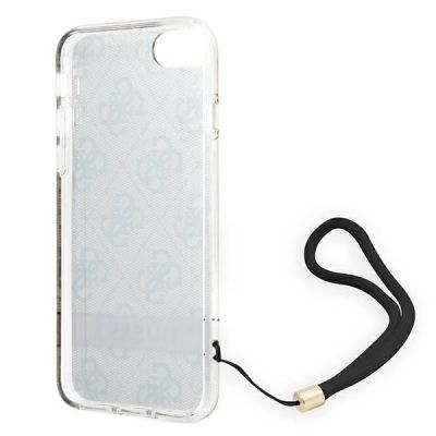 7. Etui Guess 4G Print Strap na iPhone SE 2022 / SE 2020 / 7 / 8 - brązowe