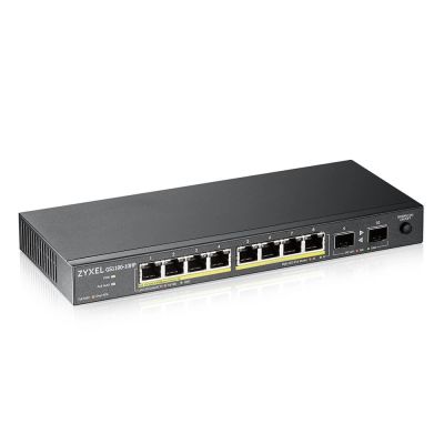 2. Switch Zyxel GS1100-10HP 10p PoE (PoE+: 8) 130W Unmanaged Gigabit