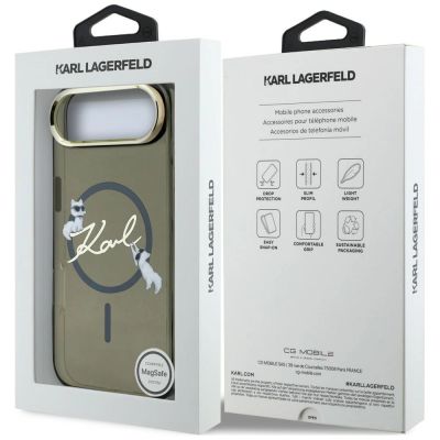 9. Etui Karl Lagerfeld IML Choupettes Karl  Script Logo MagSafe na iPhone Air - czarne