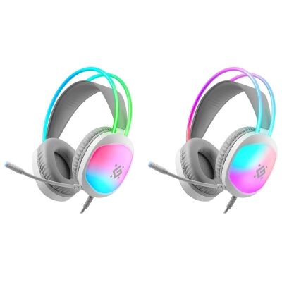 2. DEFENDER SŁUCHAWKI Z MIKROFONEM ECLIPSE RGB BIAŁE 62440
