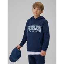 Bluza dresowa regular z kapturem chłopięca 4F 4FJRSS26TSWSM2637-31S