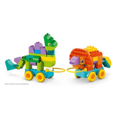 14. LEGO DUPLO 10451 3w1 Dinozaury na kółkach