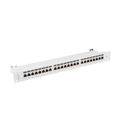 11. LANBERG PATCH PANEL 24 PORT 1U 19" KAT.7 FTP SZARY PPS7-1024-S