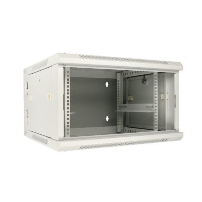 2. Extralink Szafa rack 6U 600x600 AZH Szara montowana na ścianie, dwusekcyjna