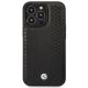 3. Etui BMW Leather Diamond Pattern na iPhone 14 Pro - czarne