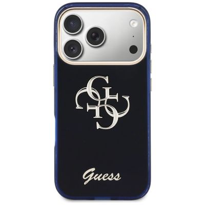 3. Etui Guess IML 4G Script Metal na iPhone 17 Pro Max - niebieskie