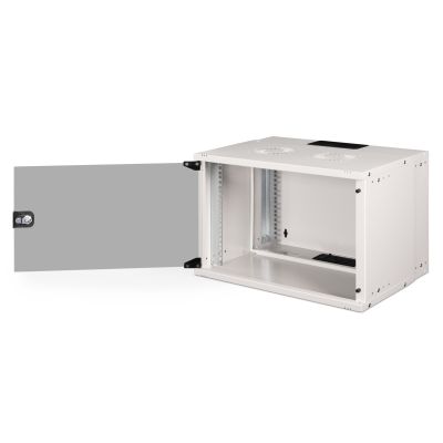 3. Szafa sieciowa wisząca 19" 7U, SOHO PRO 370 x 540 x 400 mm, drzwi szyba, szary, niezłożona, 60kg