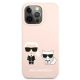 3. Etui Karl Lagerfeld Silicone Karl&Choupette na iPhone 13 Pro / iPhone 13 - jasnoróżowe