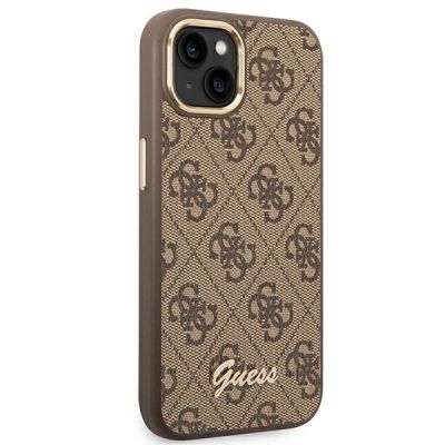 4. Etui Guess 4G Vintage Gold Logo na iPhone 14 Plus - brązowe