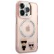 4. Etui Karl Lagerfeld Karl&Choupette Aluminium MagSafe na iPhone 14 Pro - różowe