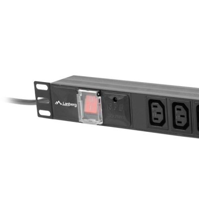 7. Listwa zasilająca Lanberg PDU-10I-0200-IEC-BK (10 gniazd w standardzie IEC320; 10 A; 2m; kolor czarny)