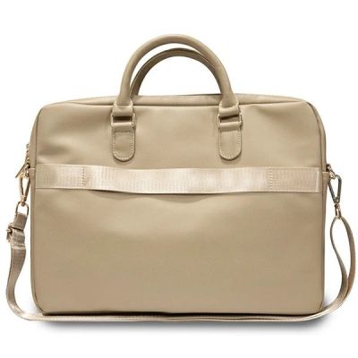 3. Torba Guess Triangle 4G na laptopa 16" - złota