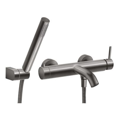 BATH MIXER WITH SHOWER SET GUN METAL