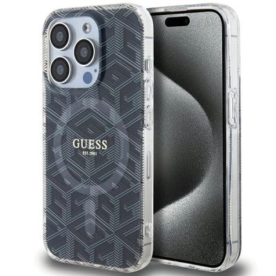 Etui Guess IML GCube MagSafe na iPhone 15 Pro Max - czarne