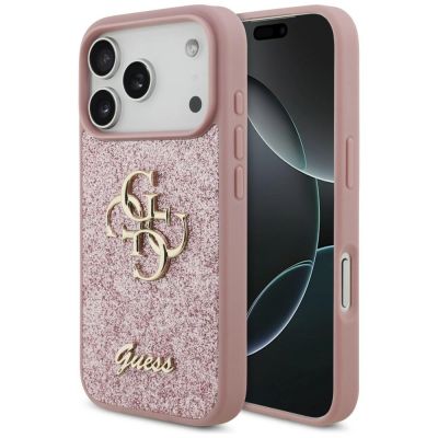 Etui Guess Fixed Glitter Big 4G na iPhone 17 Pro / 18 Pro - różowe