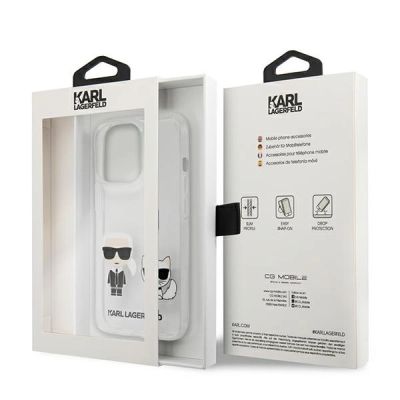 8. Etui Karl Lagerfeld Transparent Karl & Choupette na iPhone 13 Pro / 13 - przezroczyste