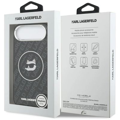 8. Etui Karl Lagerfeld IML Choupette Head Logo MagSafe na iPhone Air - czarne