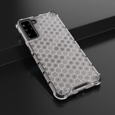 14. Honeycomb etui pancerny pokrowiec z żelową ramką Samsung Galaxy S21+ 5G (S21 Plus 5G) przezroczysty