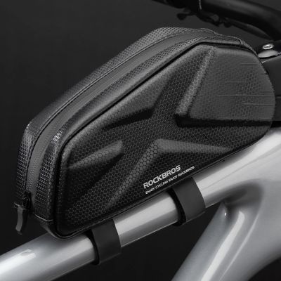 4. Torba rowerowa Rockbros usztywniana, na ramę, na rurę górną 1,4l – czarna