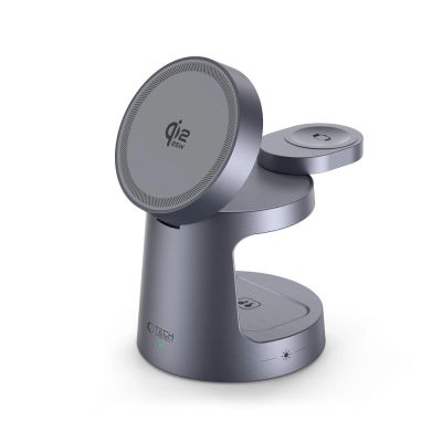 3. Ładowarka bezprzewodowa Tech-Protect QI2.2-25W-A48 3in1 magnetyczna - granatowa