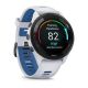 6. Zegarek Garmin Forerunner 265 46mm Black Bezel with Whitestone Case biało-niebieski