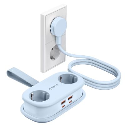 2. Listwa zasilająca Orico AP3 65W GaN 6w1 2x AC + 2x USB-A + 2x USB-C - niebieska