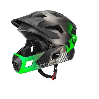 Rockbros dziecięcy kask z osłoną 54-57cm zielony