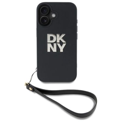 2. Etui DKNY Wrist Strap Stock Logo na iPhone 16 - czarne