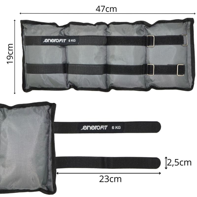 15. OBCIĄŻENIE NA PRZEGUBY SZARE 12KG (2x6KG) ENERO FIT