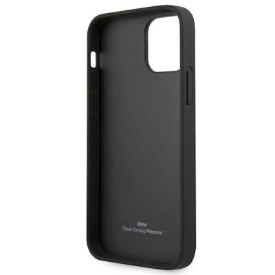 7. Etui BMW Leather Curve Perforate na iPhone 12 Pro Max - czarne