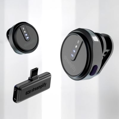 8. Streamplify MIC GO Czarny Mikrofon przypinany
