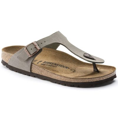 14. Japonki męskie szare Birkenstock Gizeh Birko-Flor Nubuck Stone regular szerokie (43391)