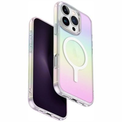Etui UNIQ Iridescia Magclick Charging na iPhone 16 Pro Max - wielokolorowe
