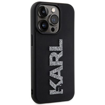 4. Etui Karl Lagerfeld 3D Rubber Glitter Logo na iPhone 15 Pro Max - czarne