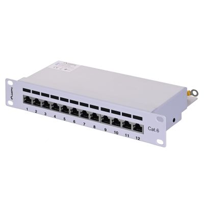 3. Patch panel Lanberg PPF6-9012-S (1U; 10"; kat. 6; FTP; 12xRJ-45)