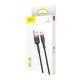 12. Kabel Baseus Cafule Cable CAMKLF-B91 USB-A / micro USB 2.4A 1 m - czarno-czerwony